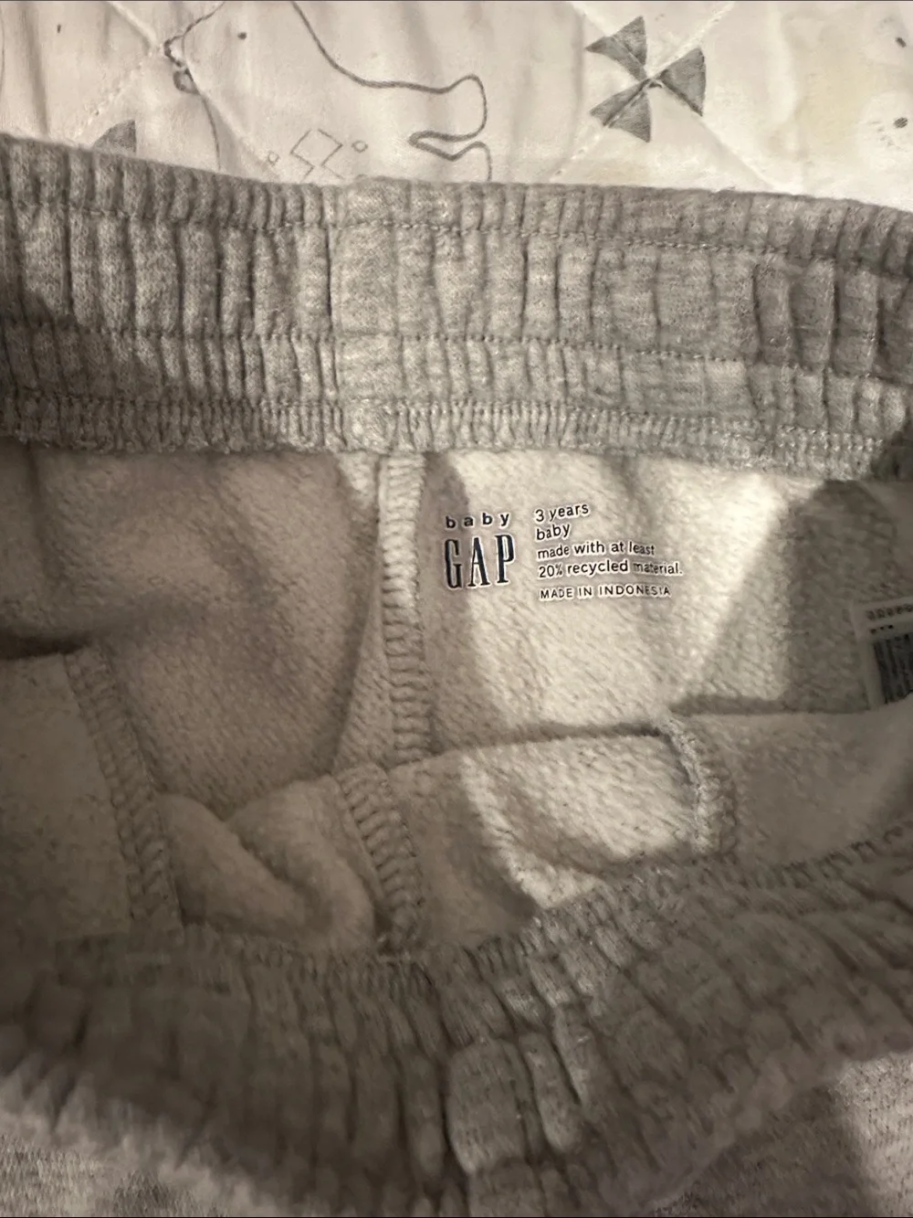 GAP Gray Sweatpants with Embroidered Bear Accent